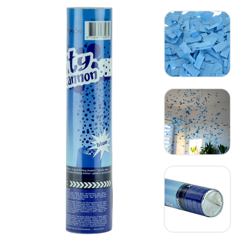 Tuba - wyrzutnia konfetti 20 cm - kolor niebieski
